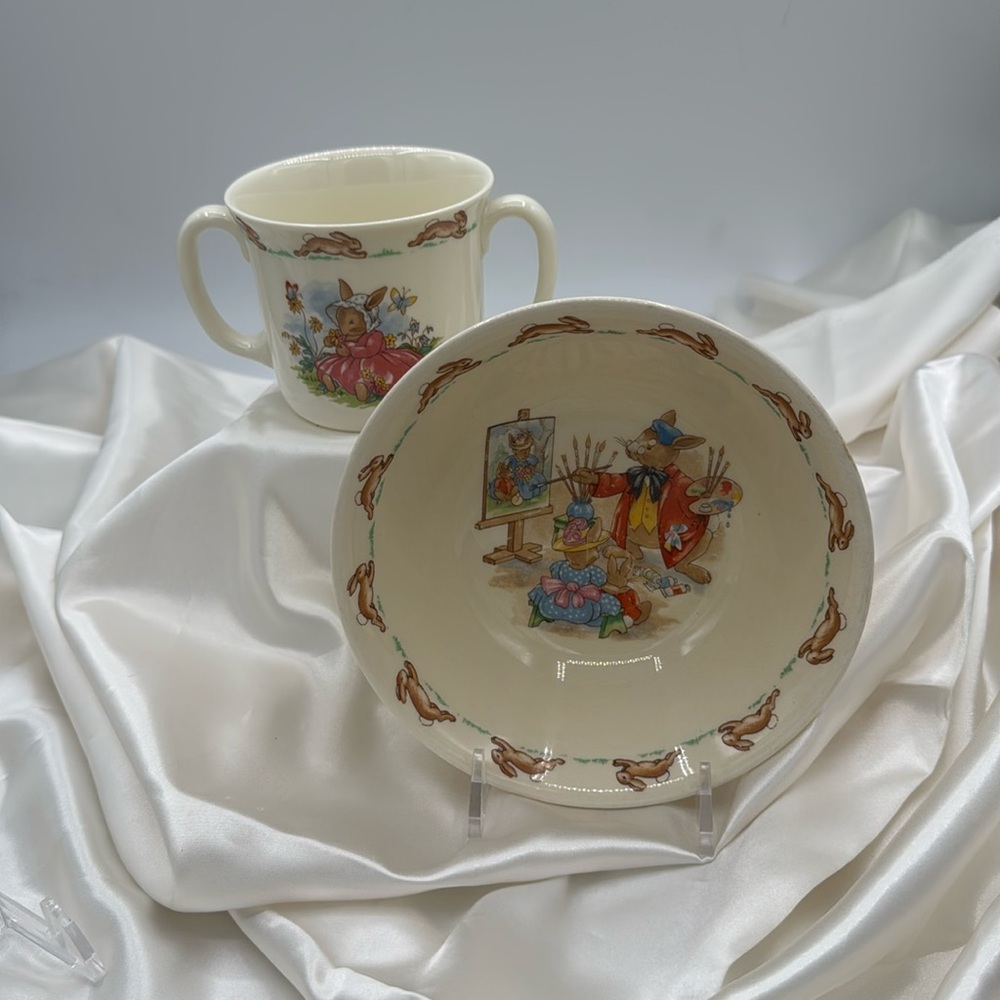 Royal Doulton Bunnykins 2 Handled Mug and Bowl Set
